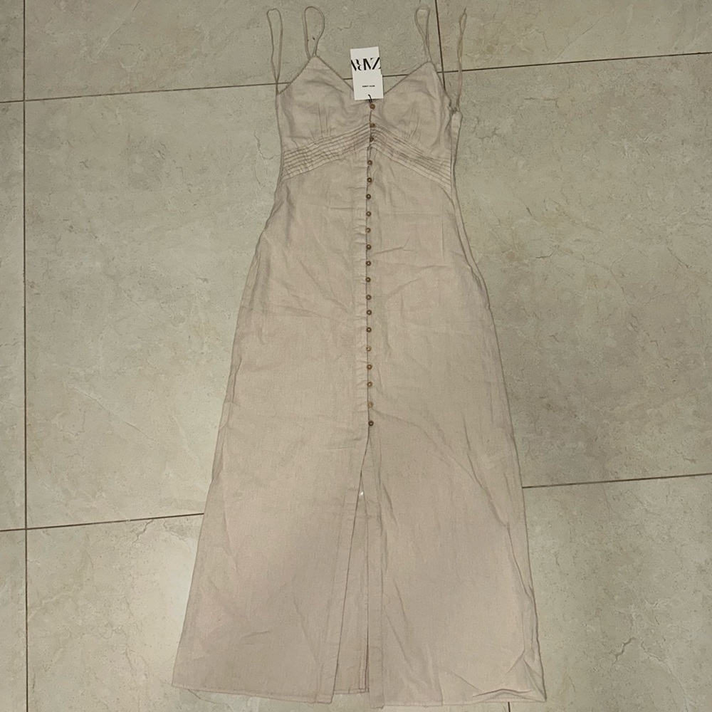 Zara Beige Midi Dress